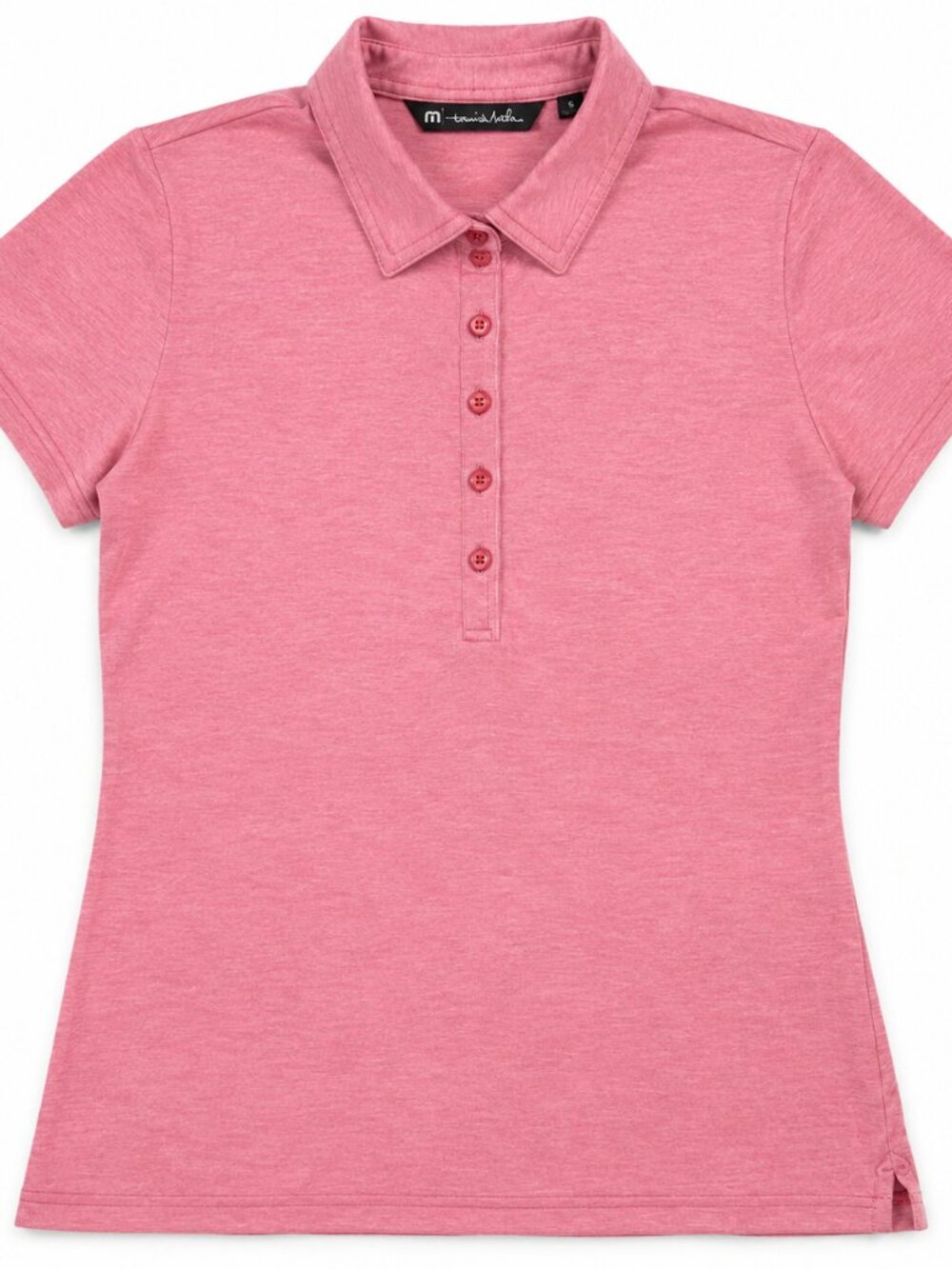 Travis Mathew Men's Heather Pink Polo Shirt Size Small Golf Performance